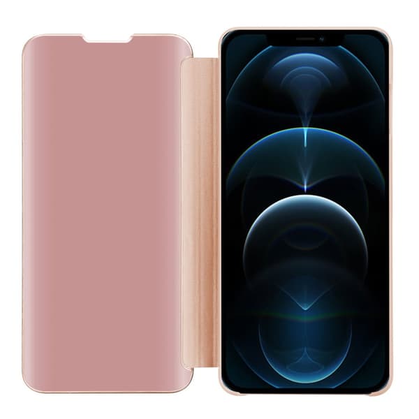Etui for iPhone 13 Deksel Clear View Mirror Beskyttelsesetui med stativfunksjon 360 graders beskyttelse