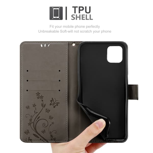 iPhone 13 Suojakotelo Suojakuori Lompakkokotelo Matkapuhelinkotelo Kukat jossa on magneettisuljenta, jalusta-toiminto ja korttipaikat