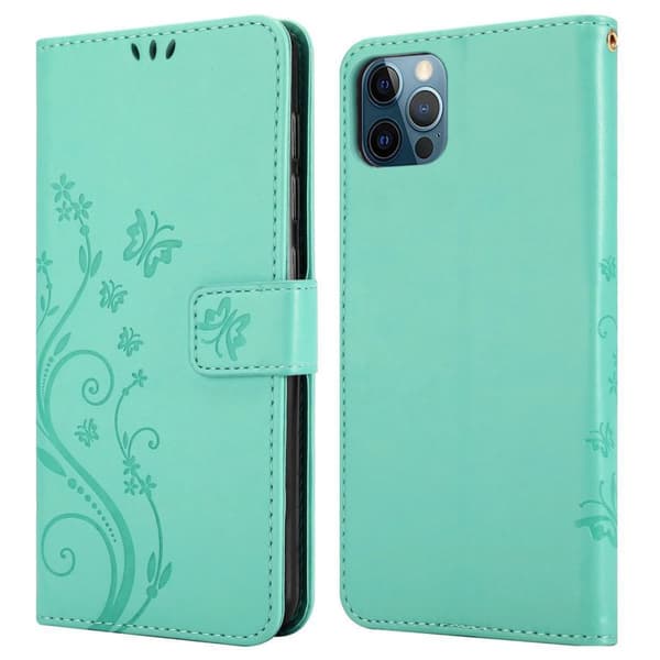 iPhone 13 Skal Fodral i blomdesign Mobilskydd Case Cover med magnetisk stängning, ståfunktion och kortplatser