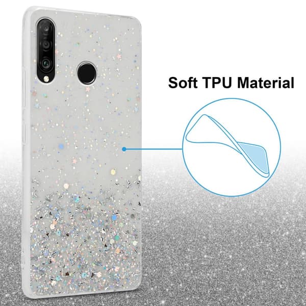 Huawei P30 LITE Skal Fodral Case Cover av flexibelt TPU-silikon med glittrande glitter