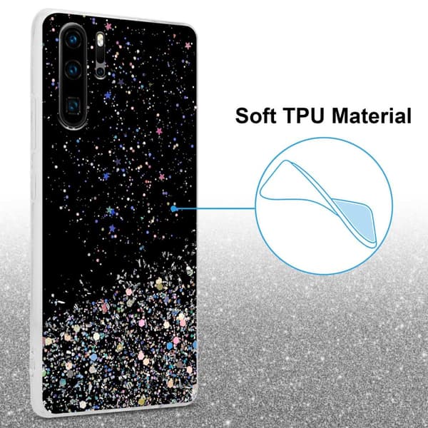 Huawei P30 PRO Suojakuori Suojakotelo joustavasta TPU-silikonista jossa on kimaltelevaa glitteriä