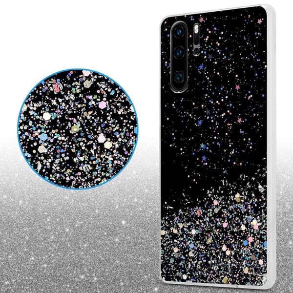 Huawei P30 PRO Suojakuori Suojakotelo joustavasta TPU-silikonista jossa on kimaltelevaa glitteriä