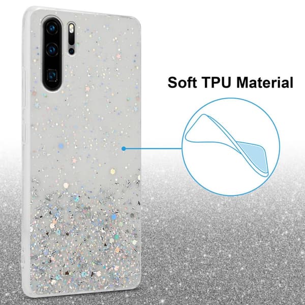 Huawei P30 PRO Suojakuori Suojakotelo joustavasta TPU-silikonista jossa on kimaltelevaa glitteriä