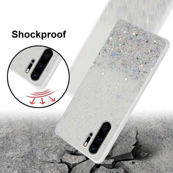 Huawei P30 PRO Suojakuori Suojakotelo joustavasta TPU-silikonista jossa on kimaltelevaa glitteriä