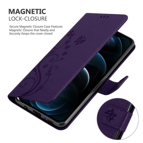 Deksel til iPhone 13 PRO MAX Lommebokdeksel i blomster design med magnetisk lukking, stativfunksjon og kortplasser