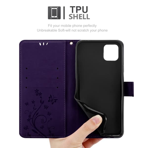 Deksel til iPhone 13 PRO MAX Lommebokdeksel i blomster design med magnetisk lukking, stativfunksjon og kortplasser
