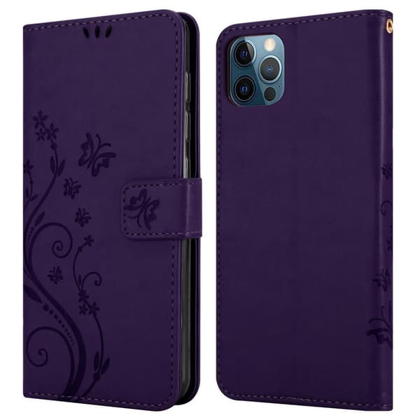 Deksel til iPhone 13 PRO MAX Lommebokdeksel i blomster design med magnetisk lukking, stativfunksjon og kortplasser