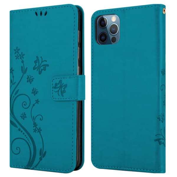 Deksel til iPhone 13 PRO MAX Lommebokdeksel i blomster design med magnetisk lukking, stativfunksjon og kortplasser