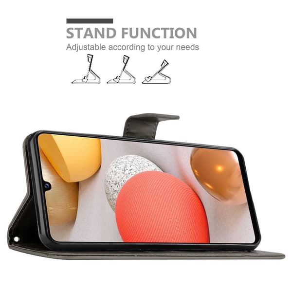 Deksel til Samsung Galaxy A42 5G / M42 5G Lommebokdeksel i blomster design med magnetisk lukking, stativfunksjon og kortplasser