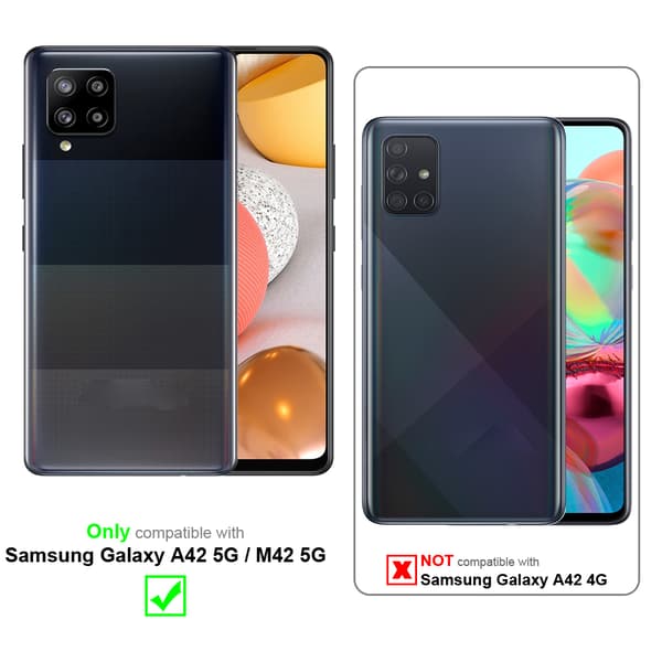 Deksel til Samsung Galaxy A42 5G / M42 5G Lommebokdeksel i blomster design med magnetisk lukking, stativfunksjon og kortplasser