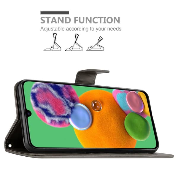 Deksel til Samsung Galaxy A90 5G Lommebokdeksel i blomster design med magnetisk lukking, stativfunksjon og kortplasser