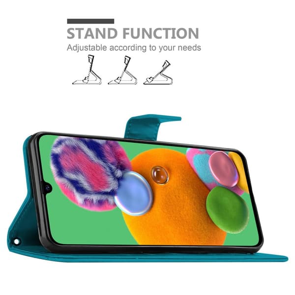 Deksel til Samsung Galaxy A90 5G Lommebokdeksel i blomster design med magnetisk lukking, stativfunksjon og kortplasser