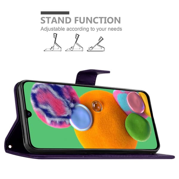 Deksel til Samsung Galaxy A90 5G Lommebokdeksel i blomster design med magnetisk lukking, stativfunksjon og kortplasser