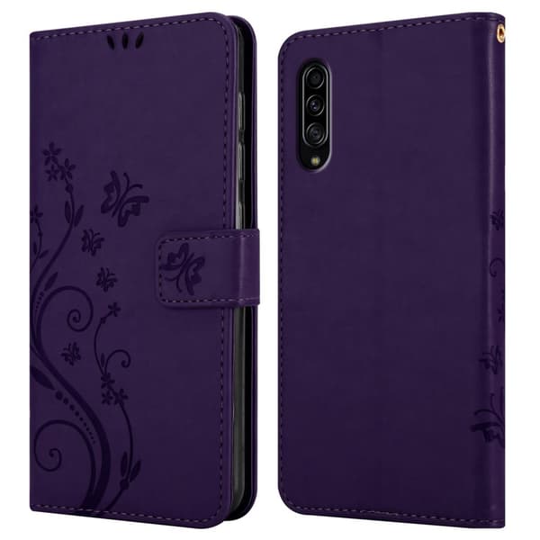 Deksel til Samsung Galaxy A90 5G Lommebokdeksel i blomster design med magnetisk lukking, stativfunksjon og kortplasser