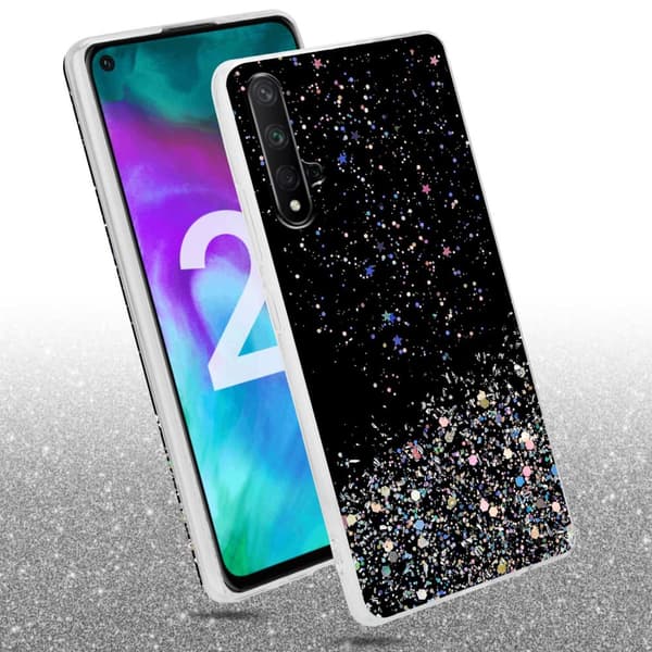 Honor 20 / 20S / Huawei NOVA 5T Skal Fodral Case Cover av flexibelt TPU-silikon med glittrande glitter