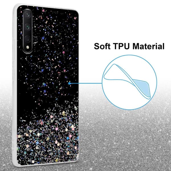 Honor 20 / 20S / Huawei NOVA 5T Skal Fodral Case Cover av flexibelt TPU-silikon med glittrande glitter