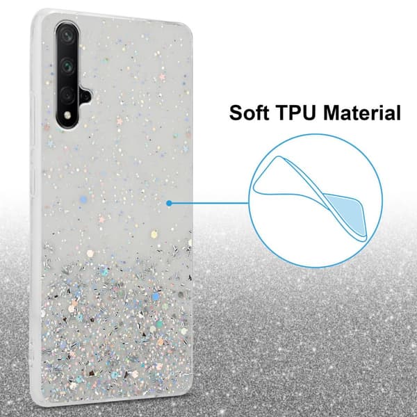 Honor 20 / 20S / Huawei NOVA 5T Skal Fodral Case Cover av flexibelt TPU-silikon med glittrande glitter