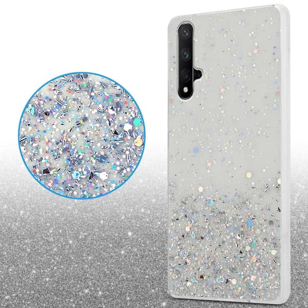 Honor 20 / 20S / Huawei NOVA 5T Skal Fodral Case Cover av flexibelt TPU-silikon med glittrande glitter