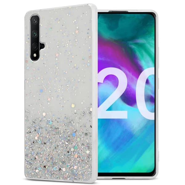Honor 20 / 20S / Huawei NOVA 5T Skal Fodral Case Cover av flexibelt TPU-silikon med glittrande glitter