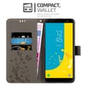 Miniatyrbilde 3 av 8: Deksel til Samsung Galaxy J6 2018 Lommebokdeksel i blomster design med magnetisk lukking, stativfunksjon og kortplasser