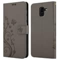 Miniatyrbilde 8 av 8: Deksel til Samsung Galaxy J6 2018 Lommebokdeksel i blomster design med magnetisk lukking, stativfunksjon og kortplasser