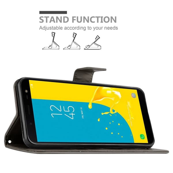 Deksel til Samsung Galaxy J6 2018 Lommebokdeksel i blomster design med magnetisk lukking, stativfunksjon og kortplasser