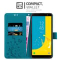 Miniatyrbilde 3 av 8: Deksel til Samsung Galaxy J6 2018 Lommebokdeksel i blomster design med magnetisk lukking, stativfunksjon og kortplasser
