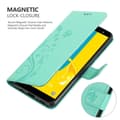 Miniatyrbilde 5 av 8: Deksel til Samsung Galaxy J6 2018 Lommebokdeksel i blomster design med magnetisk lukking, stativfunksjon og kortplasser