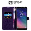 Miniatyrbilde 3 av 8: Deksel til Samsung Galaxy A6 PLUS 2018 Lommebokdeksel i blomster design med magnetisk lukking, stativfunksjon og kortplasser