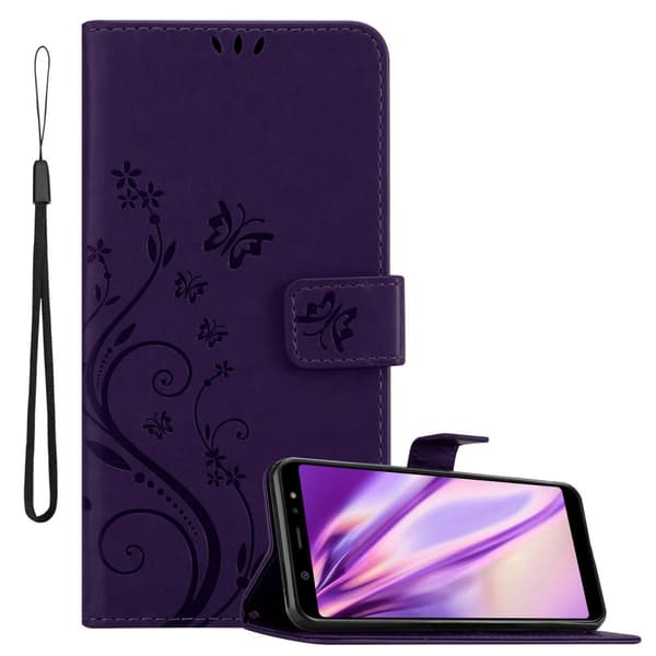 Deksel til Samsung Galaxy A6 PLUS 2018 Lommebokdeksel i blomster design med magnetisk lukking, stativfunksjon og kortplasser