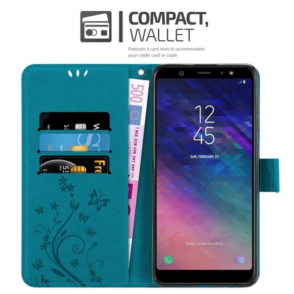Samsung Galaxy A6 PLUS 2018 Pungetui Cover Blomster ()