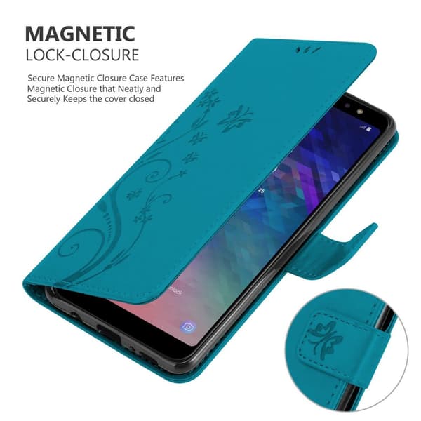 Samsung Galaxy A6 PLUS 2018 Pungetui Cover Blomster ()