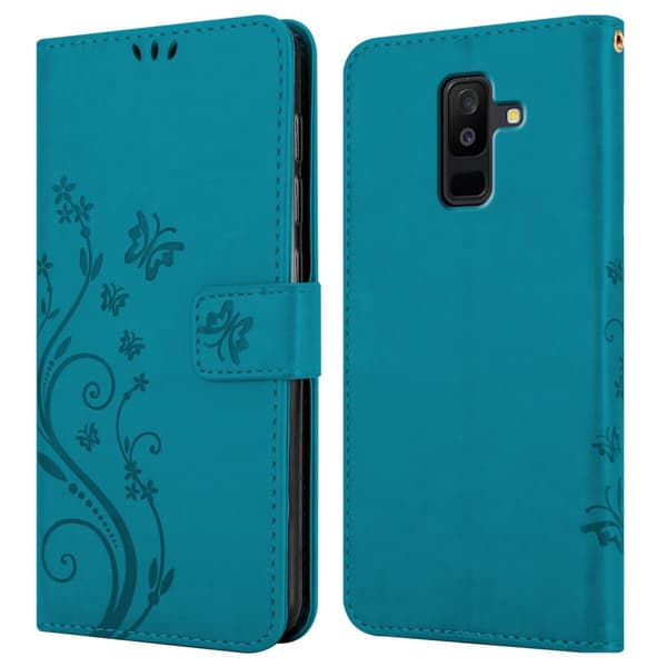 Samsung Galaxy A6 PLUS 2018 Pungetui Cover Blomster ()