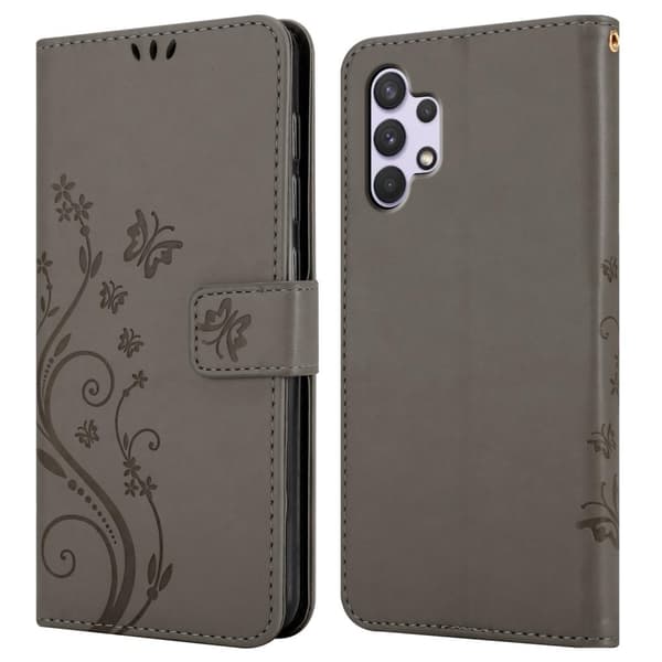 Samsung Galaxy A32 4G Skal Fodral i blomdesign Mobilskydd Case Cover med magnetisk stängning, ståfunktion och kortplatser