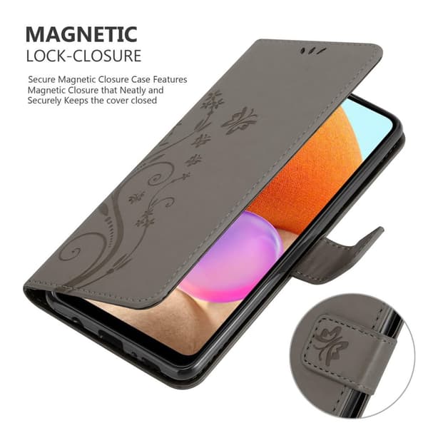 Deksel til Samsung Galaxy A32 4G Lommebokdeksel i blomster design med magnetisk lukking, stativfunksjon og kortplasser