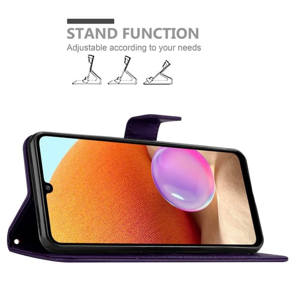 Samsung Galaxy A32 4G Skal Fodral i blomdesign Mobilskydd Case Cover med magnetisk stängning, ståfunktion och kortplatser
