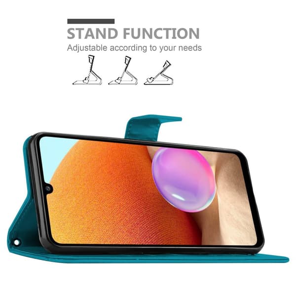 Samsung Galaxy A32 4G Suojakotelo Suojakuori Lompakkokotelo Matkapuhelinkotelo Kukat jossa on magneettisuljenta, jalusta-toiminto ja korttipaikat