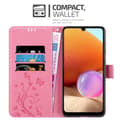 Miniatyrbild 3 av 8: Samsung Galaxy A32 4G Skal Fodral i blomdesign Mobilskydd Case Cover med magnetisk stängning, ståfunktion och kortplatser