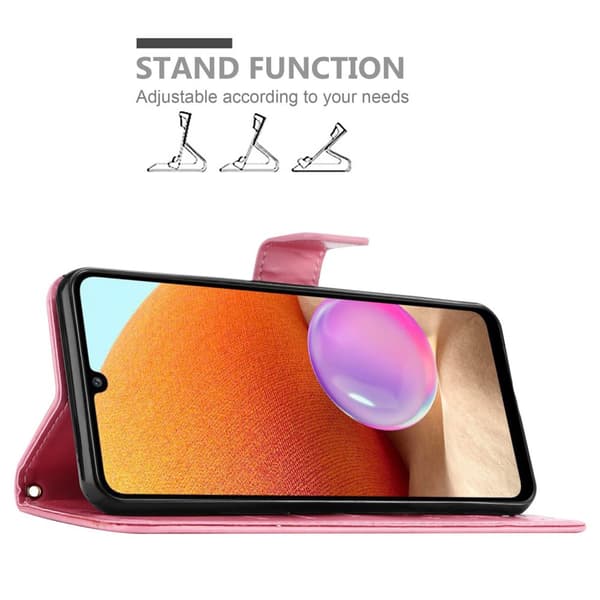 Samsung Galaxy A32 4G Skal Fodral i blomdesign Mobilskydd Case Cover med magnetisk stängning, ståfunktion och kortplatser