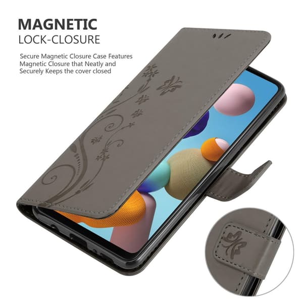 Samsung Galaxy A21s Suojakotelo Suojakuori Lompakkokotelo Matkapuhelinkotelo Kukat jossa on magneettisuljenta, jalusta-toiminto ja korttipaikat