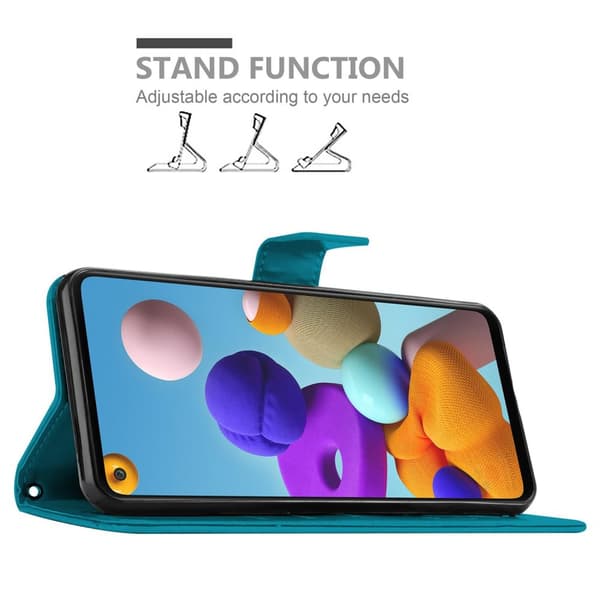 Samsung Galaxy A21s Suojakotelo Suojakuori Lompakkokotelo Matkapuhelinkotelo Kukat jossa on magneettisuljenta, jalusta-toiminto ja korttipaikat