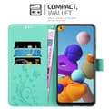 Pikkukuva 3 / 8: Samsung Galaxy A21s Suojakotelo Suojakuori Lompakkokotelo Matkapuhelinkotelo Kukat jossa on magneettisuljenta, jalusta-toiminto ja korttipaikat