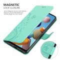 Pikkukuva 5 / 8: Samsung Galaxy A21s Suojakotelo Suojakuori Lompakkokotelo Matkapuhelinkotelo Kukat jossa on magneettisuljenta, jalusta-toiminto ja korttipaikat