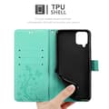 Miniatyrbilde 5 av 8: Deksel til Samsung Galaxy A12 / M12 Lommebokdeksel i blomster design med magnetisk lukking, stativfunksjon og kortplasser