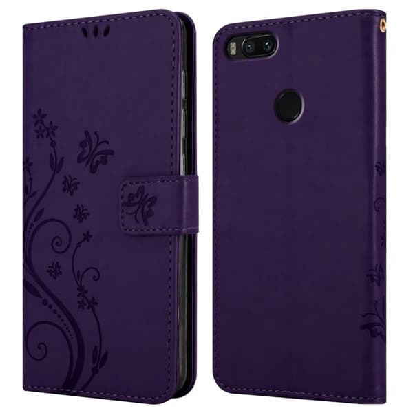 Xiaomi Mi A1 / Mi 5X Skal Fodral i blomdesign Mobilskydd Case Cover med magnetisk stängning, ståfunktion och kortplatser