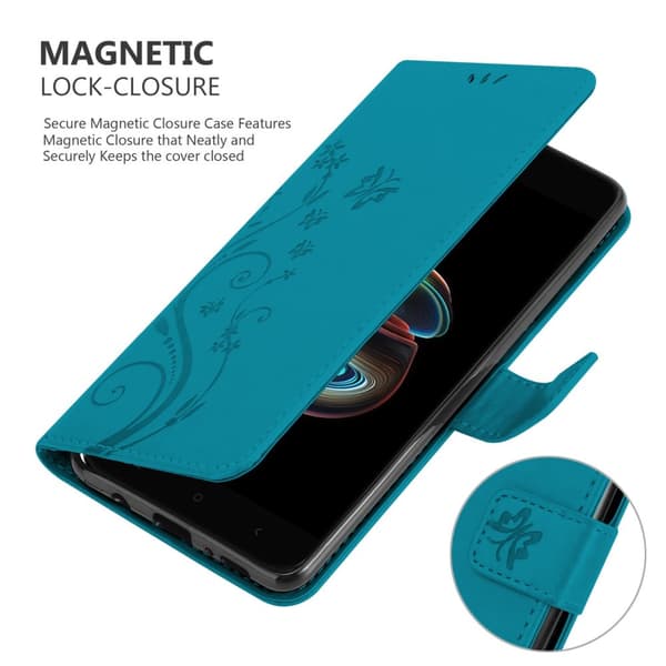 Xiaomi Mi A1 / Mi 5X Skal Fodral i blomdesign Mobilskydd Case Cover med magnetisk stängning, ståfunktion och kortplatser