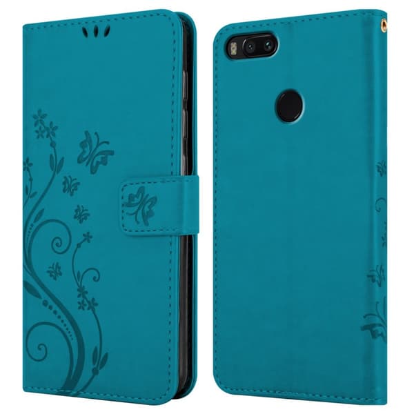 Xiaomi Mi A1 / Mi 5X Skal Fodral i blomdesign Mobilskydd Case Cover med magnetisk stängning, ståfunktion och kortplatser
