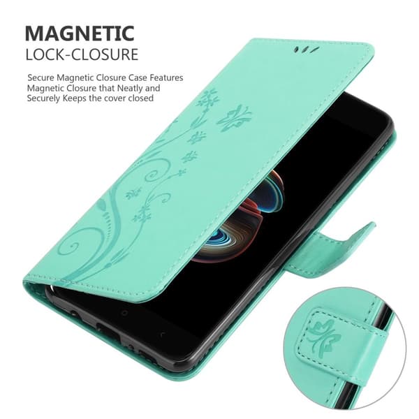 Xiaomi Mi A1 / Mi 5X Skal Fodral i blomdesign Mobilskydd Case Cover med magnetisk stängning, ståfunktion och kortplatser