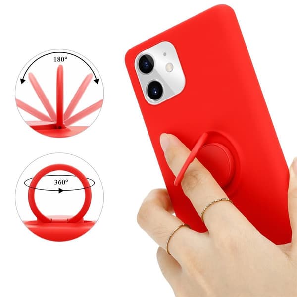 iPhone 11 Skal Fodral Mobilskydd av flexibelt TPU-silikon med ring Skyddsfodral Case Cover