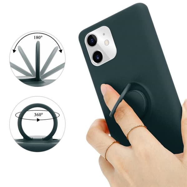 iPhone 11 Skal Fodral Mobilskydd av flexibelt TPU-silikon med ring Skyddsfodral Case Cover